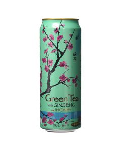 American Drinks - A 680ml can of Arizona green tea with ginseng and honey American soda.
