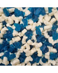 baby dolphins, retro blue and white dolphin shaped jelly sweets