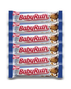 American Sweets - A pack of 6 Baby Ruth American candy bars made with peanuts, caramel and smooth nougat.