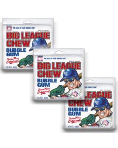 American Sweets - A pack of 3 Original flavour big league chewing gum pouches.