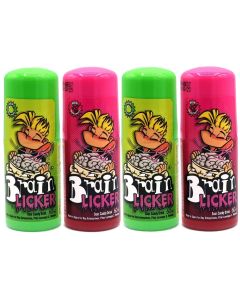 A roller sweet full of sour liquid candy, in either apple or cherry flavour