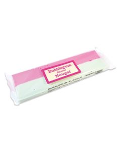 Bubblegum flavour soft nougat in an individually wrapped bar