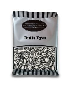 Pick and Mix Sweets - 1Kg Bulk bag of Bulls Eyes, traditional black and white boiled sweets with a peppermint flavour.