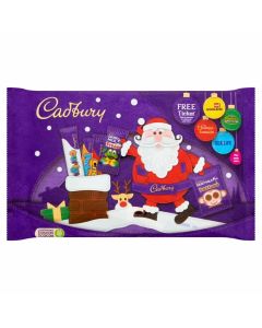 Christmas Sweets - A Christmas selection box containing a Treatsize Buttons, Curly Wurly, Chomp, Freddo and Fudge. 