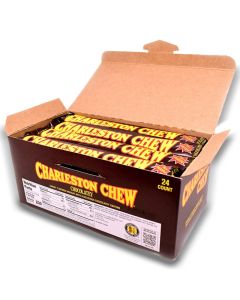 American Sweets - A full case of 24 Charleston Chew Chocolate American candy bars, made from chocolate nougat, covered with a chocolatey coating.
