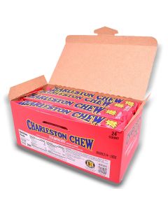 American Sweets - A full case of Strawberry Charleston Chew American candy bars made from strawberry nougat covered in a chocolatey coating.