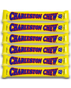 American Sweets - A pack of 6 Vanilla Charleston Chew American candy bar, made from vanilla flavour nougat covered in a chocolatey coating