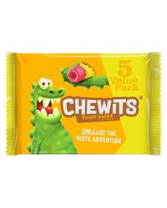 Retro Sweets - A pack of 5 tubes of fruit salad flavour chewits sweets