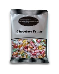 Chocolate Fruits - 1Kg Bulk bag of assorted fruit flavour boiled sweets with a chocolate flavour centre