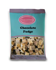 Pick and Mix Sweets - 1kg Bulk bag of Chocolate Fudge, traditional cubes of chocolate flavour fudge