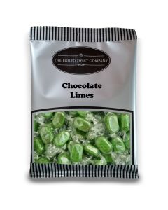 Chocolate Limes - 1Kg Bulk bag of retro lime flavour boiled sweets with a chocolate flavour centre