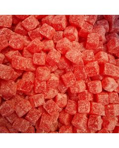 Cola flavour boiled sweets which are cubed shaped and covered in a sugar coating