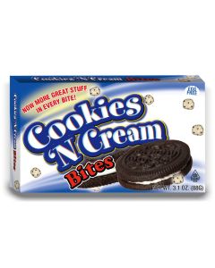 American Sweets - Cookie and cream flavour cookie dough bites in a handy theatre box