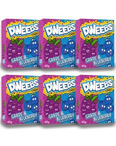 American Sweets - 6 boxes of grape and blueberry chewy Dweebs American candy
