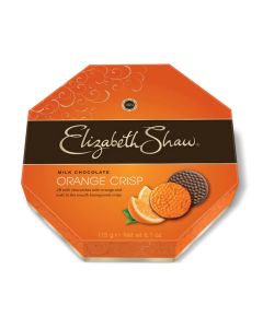 Christmas Sweets - A 162g box of Elizabeth Shaw Milk Chocolate Orange Crisp boxed chocolates.