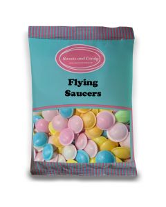 Pick and Mix Sweets - 200g Bulk bag of Flying Saucers, retro edible paper sweets with a fizzy sherbet centre