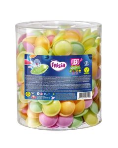 A bulk tub of 300 flying saucers, edible paper UFO's filled with sherbet