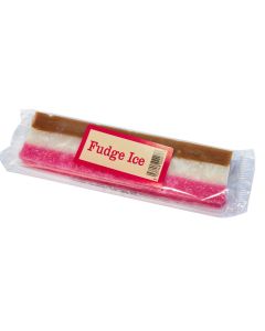 A delicious bar consisting of vanilla fudge and coconut ice