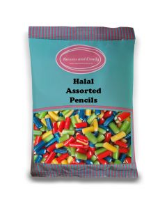 Halal Pick and Mix Sweets - 1kg Bulk bag of Assorted Pencils made with fruit candy and a fondant filling!