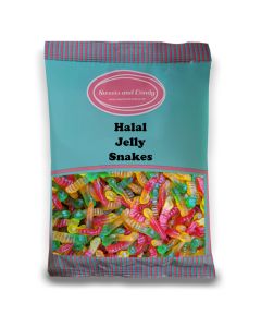 Halal Pick and Mix Sweets - 1kg Bulk bag of Halal Jelly Snakes, fruit flavour jelly sweets!