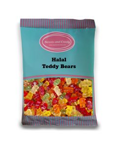 Halal Pick and Mix Sweets - 1kg Bulk bag of Halal Teddy Bears, fruit flavour jelly sweets in the shape of cute teddy bears.