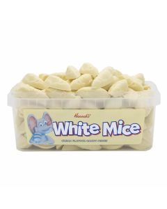 A full tub of retro sweets, white chocolate flavour creamy mice