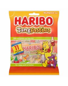 A multipack of 11 mini bags of Haribo Tangfastics Sweets