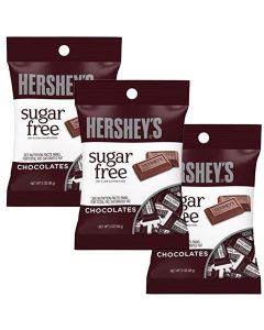 American Sweets - A pack of 3 Hersheys sugar free milk chocolates in a peg bag, imported from America!