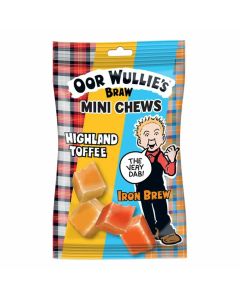 Retro Sweets - Oor Wullies Braw Highland Toffee and Iron Brew Mini Chews in a 147g bag