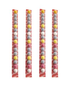 Retro strips of bubblegum balls each containing 16 bubblegum sweets