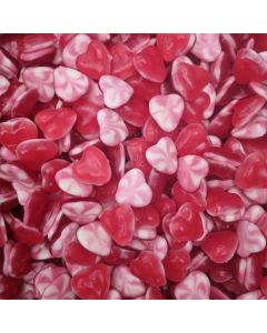 Retro Sweets - Pink and white jelly sweets in the shape of love hearts