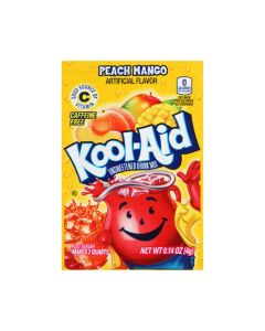 A sachet of Peach Mango Kool Aid, a drink powder imported from America.