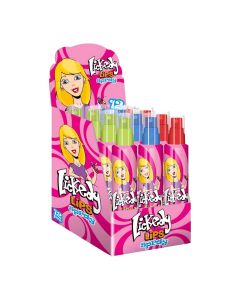 A full case of 12 lickedy lips sour candy spray sweets