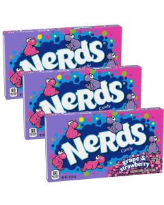 American Sweets - A pack of 3 Grape and strawberry flavour chewy Nerds sweets!
