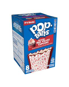 American sweets - a box of red velvet flavour American Pop Tarts, breakfast toaster pastries.