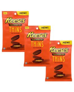 American Sweets - Pack of 3 Reese's Thins peanut butter cups in a 88g bag