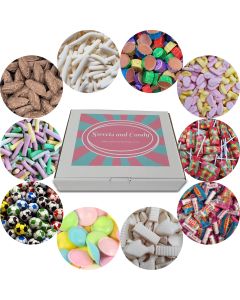 A selection of the best-selling retro sweets from your childhood in our retro pick and mix sweet hamper box!