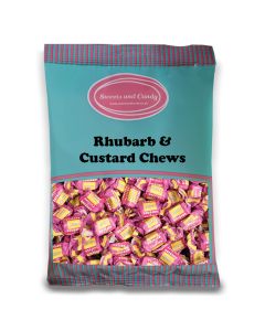 Retro Sweets - A bulk 1kg bag of Rhubarb and Custard flavour chews