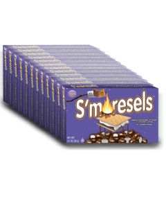 American Sweets - A full case of 12 S'morsels Theatre box full of marshmallow and graham biscuit American candy bites covered in chocolate