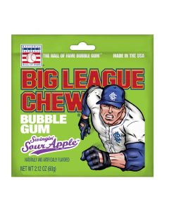American Sweets - Sour Apple flavour big league chewing gum pouch.