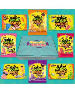 A variety of Sour Patch American Sweets in our Sweets and Candy Hamper Box