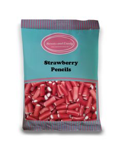 Strawberry Pencils - 1Kg Bulk bag of retro strawberry liquorice sweets with a fondant centre!