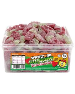 Sweetzone watermelon slices sweets in a bulk plastic tub