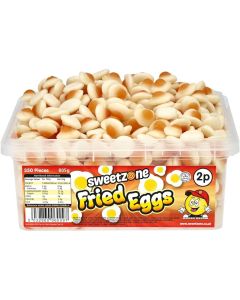 Sweetzone fried eggs in a bulk plastic tub