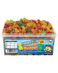 Sweetzone Happy bears sweets in a bulk plastic tub