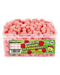 Sweetzone Jelly Strawberries in a bulk plastic tub