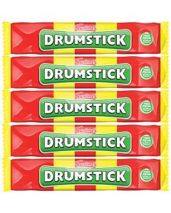 A pack of 7 Drumstick chew bars, vanilla and raspberry flavour chewy sweets