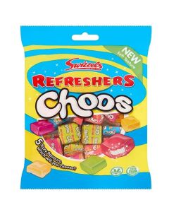 A bag of swizzels refreshers sweets in chewits style cubes with a fizzy sherbet centre
