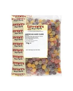 A bulk 3kg bag of traditional Taveners american hard gum sweets