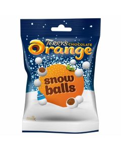 Christmas Sweets - a 70g bag full of Terrys chocolate orange snowballs. Orange flavour chocolate in a crispy shell!